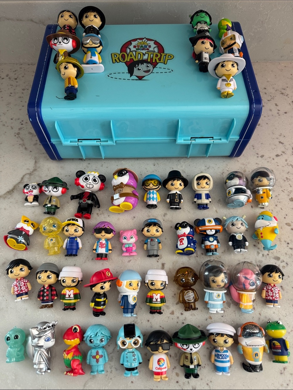 Ryan’s World Blue Toy Storage Case with 40+ Assorted Collectible Figures